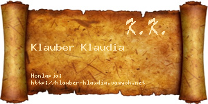 Klauber Klaudia névjegykártya